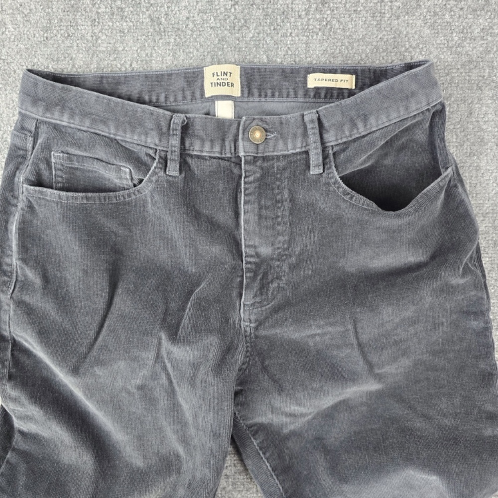 Flint & Tinder 32X32 Mens Corduroy Tapered Fit Pants -Gray - Picture 2 of 11